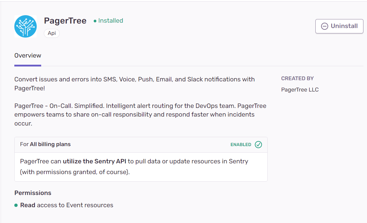 Confirm that the PagerTree Sentry app is installed correctly.